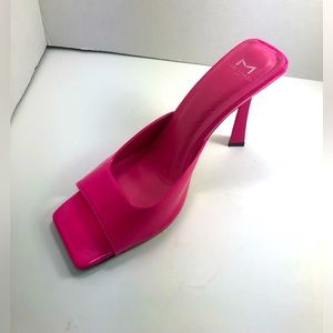 MARC FISHER BABER HEELED SLIDE MEDIUM PINK SANDAL